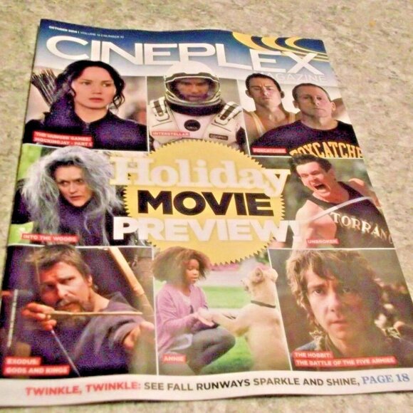 2/$40 Cineplex Magazine Oct 2014 VOL 15 No 10 Holiday Movie Preview L  Hemsworth - Picture 1 of 3